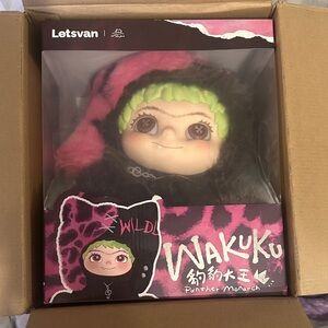 Wakuku Panther Monarch Plush Doll - Black with Pink & Lime Hair